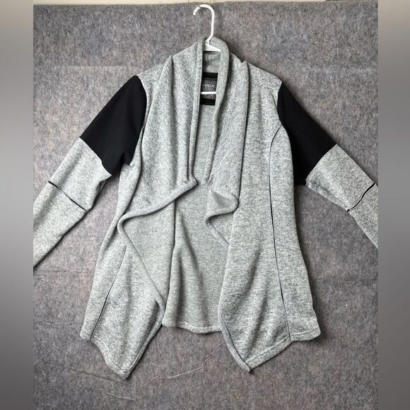 Tek Gear Cardigan Sweater Women XL Heather Gray Fleece Lined Warm Tek Open Front - Picture 1 of 9